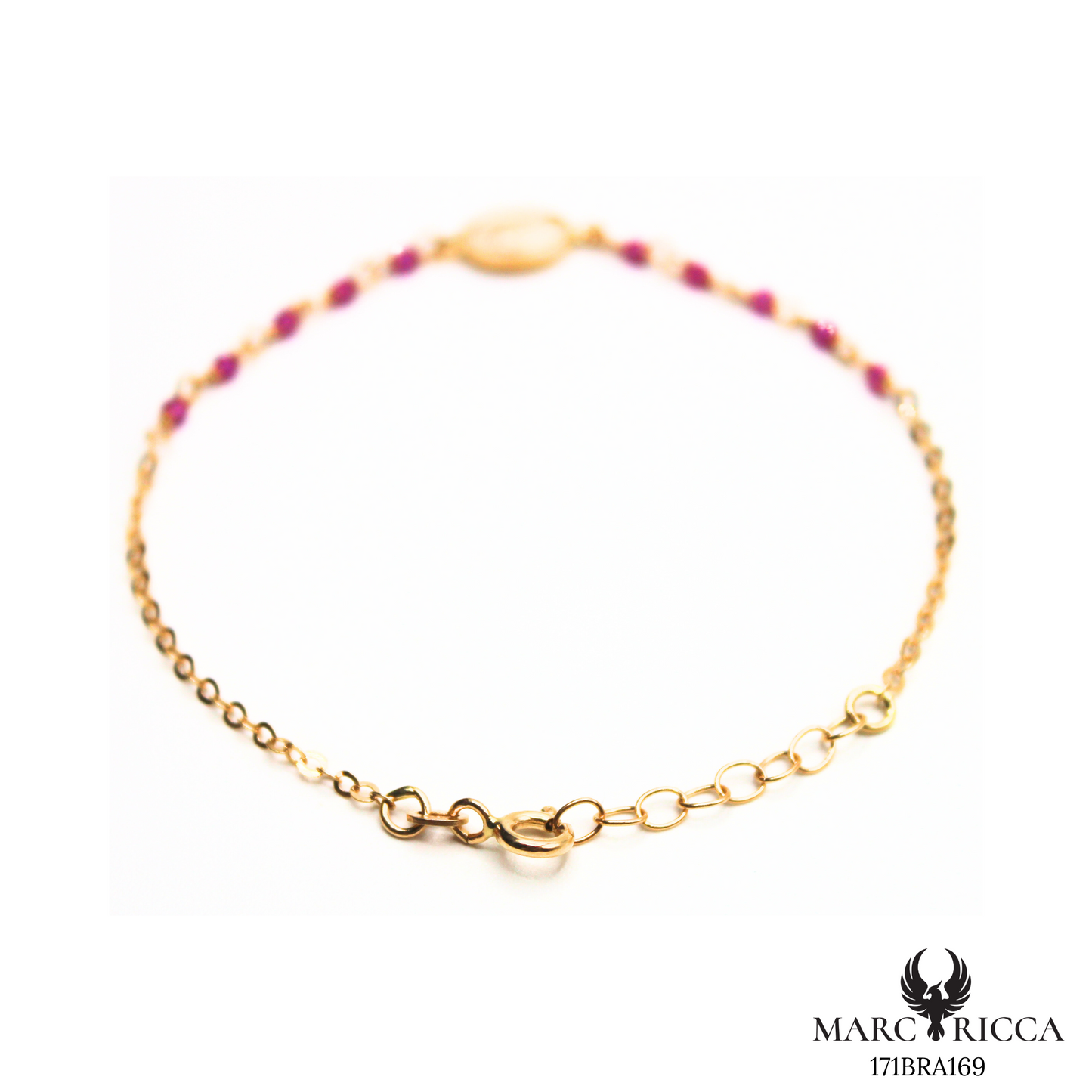 Bracelet Or Madone & Perle Cristal Colorés