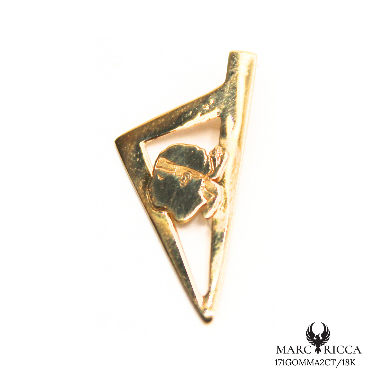 Pendentif Or Corse Stylisée & Tête de Maure 18 ou 9 carats