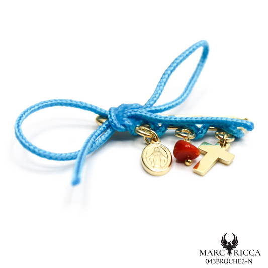 Broche vermeil et nœud en cordon