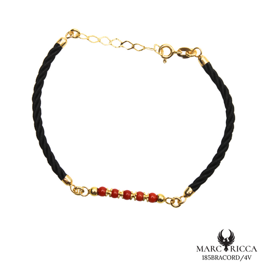 Bracelet Vermeil Cordon & Corail Perle