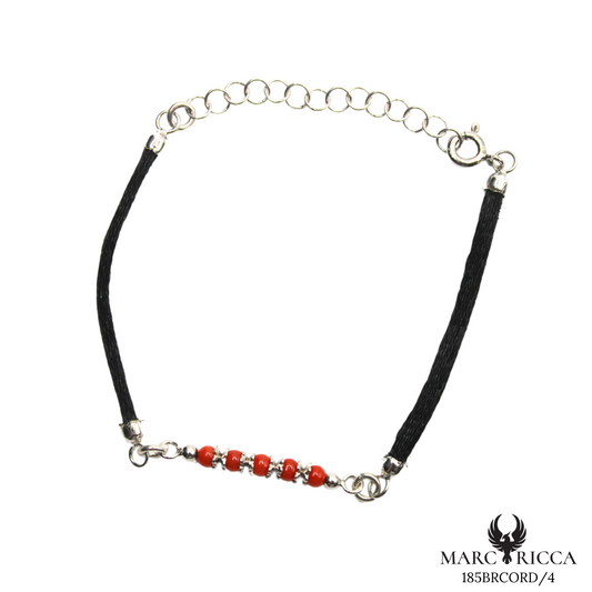 Bracelet Argent Corail Perle & Satin