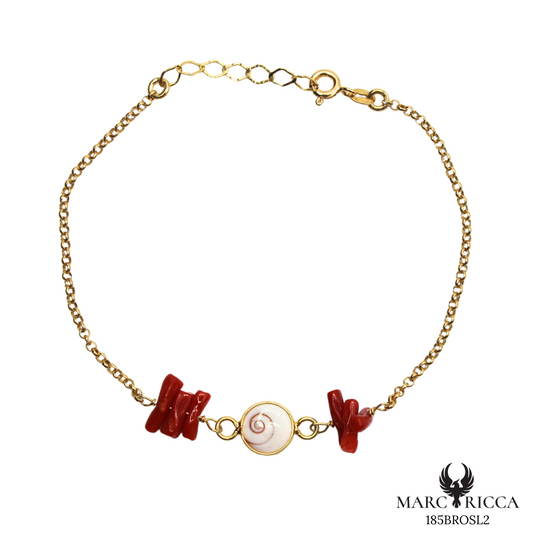 Bracelet Vermeil Corail & Œil de Sainte Lucie