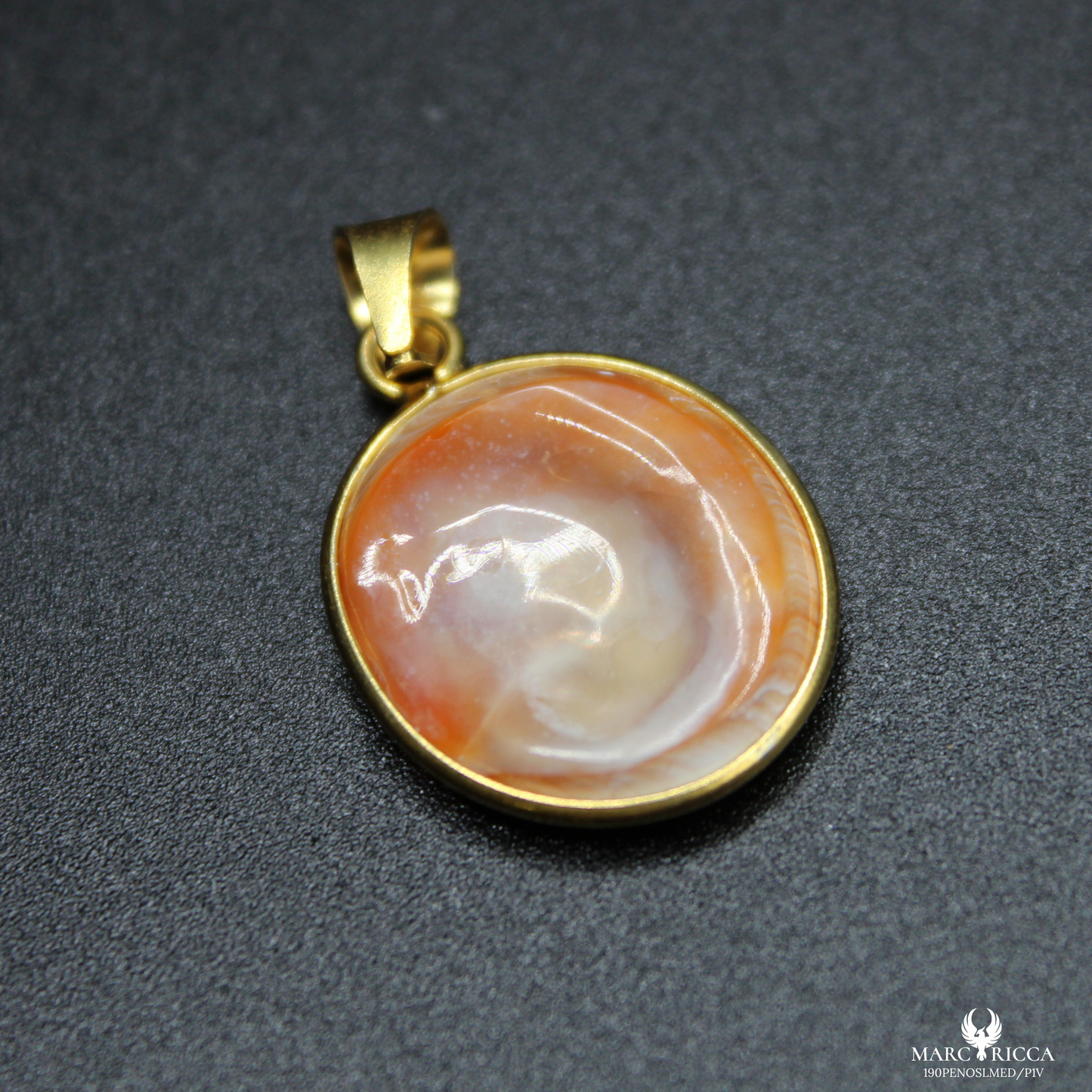 Pendentif Argent Œil de St-Lucie Naturel Ovale 1.6cm