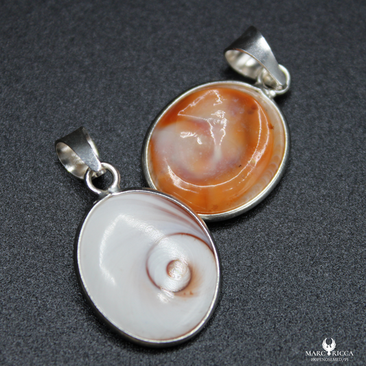 Pendentif Argent Œil de St-Lucie Naturel Ovale 1.6cm