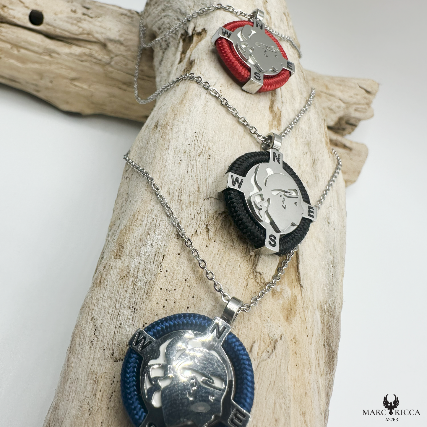 Collier Acier Tête de Maure & Cordon