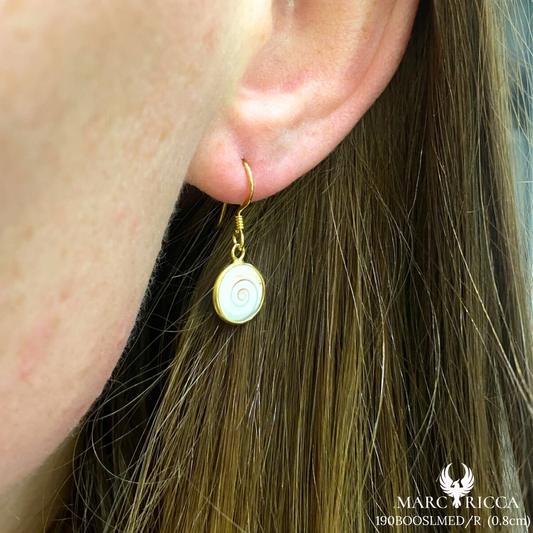 Boucles Argent Œil de St-Lucie Ronde Dos naturel