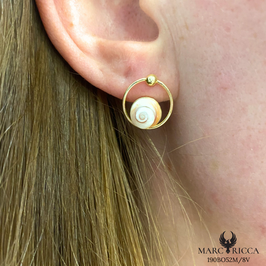 Boucles Argent Puces Rondes Œil de St-Lucie