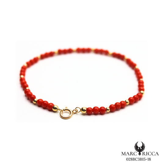 Bracelet Or Corail Perle & Perle Or 3mm