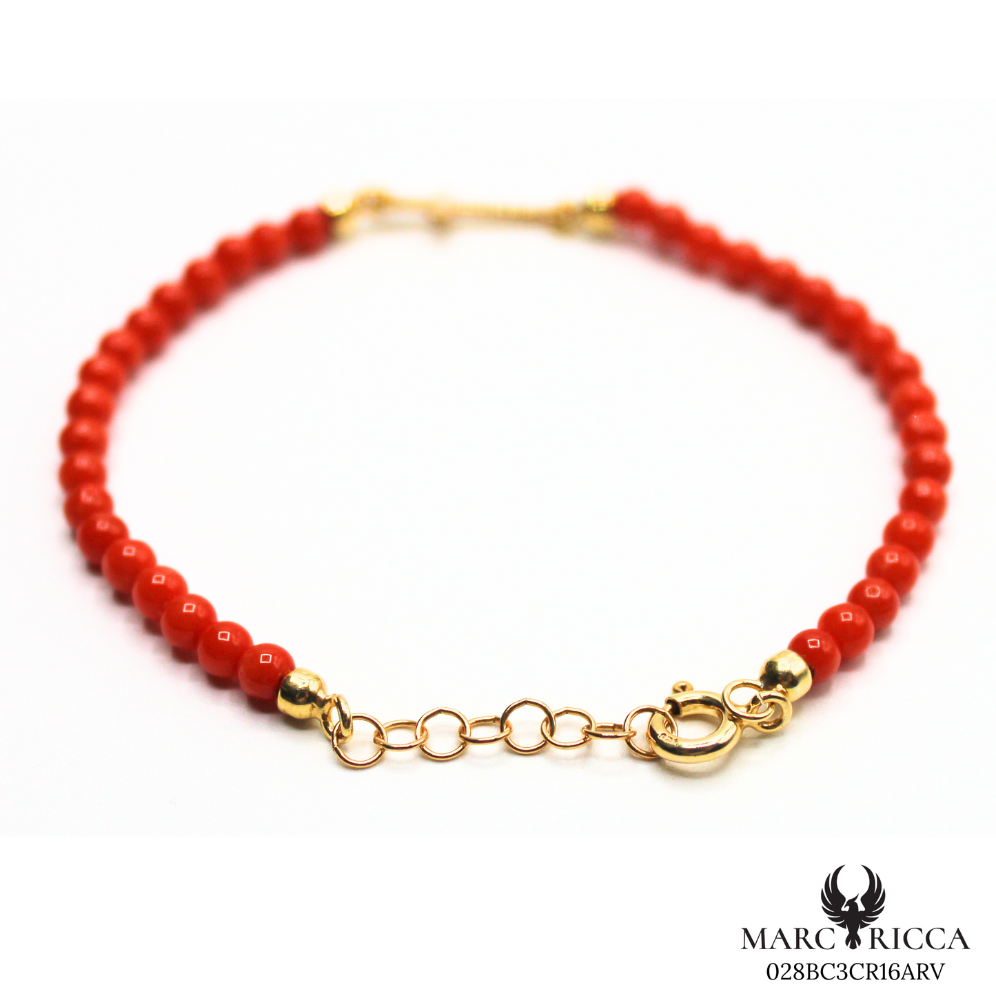 Bracelet Vermeil Corail Perle & Croix