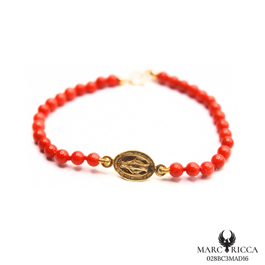 Bracelet Or Corail Perle & Madone
