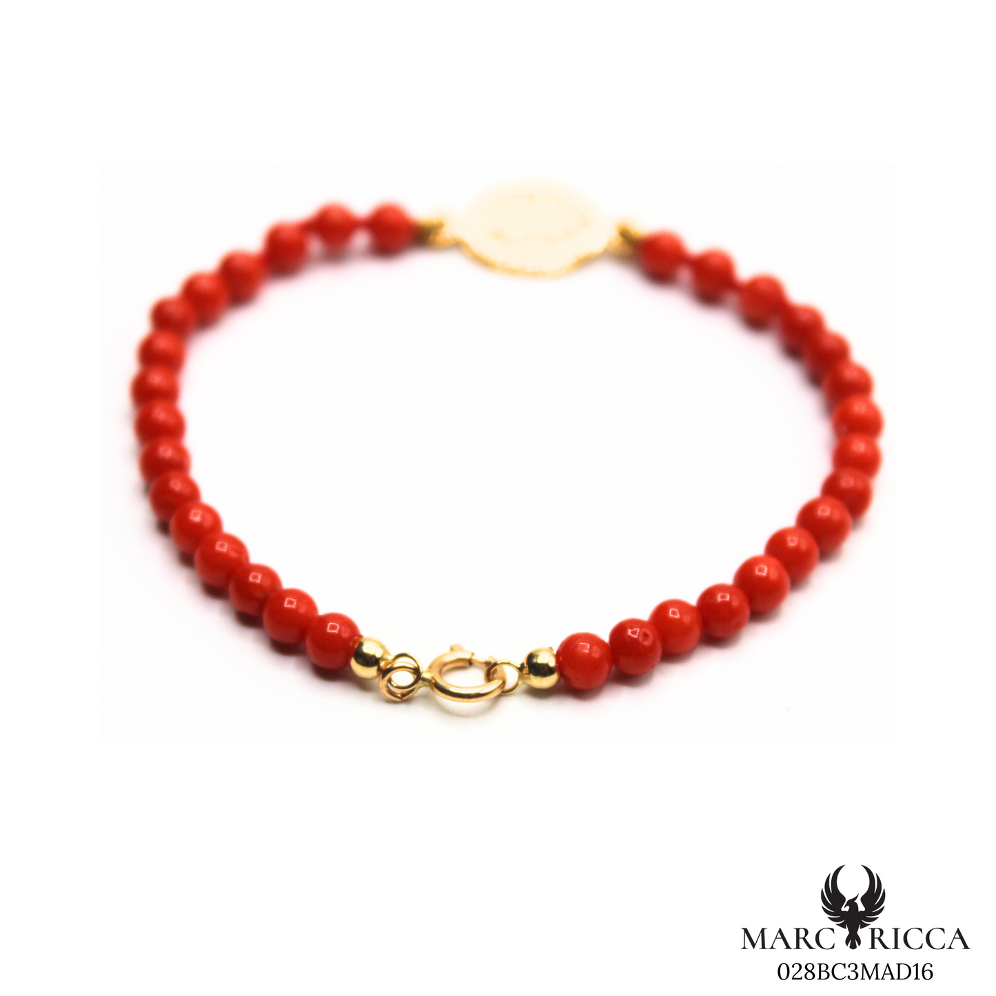 Bracelet Or Corail Perle & Madone