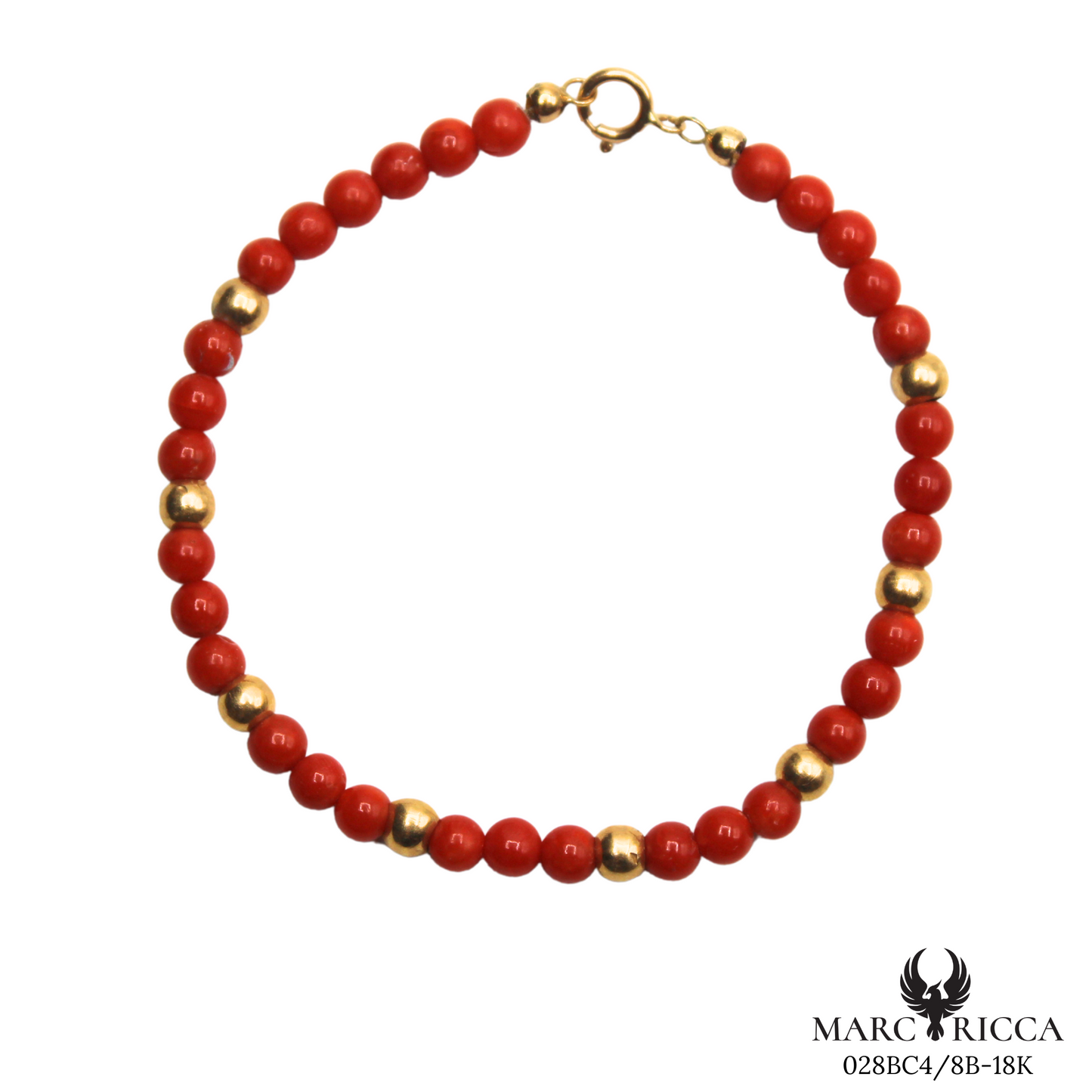 Bracelet Or Corail Perle & Perle Or 4mm