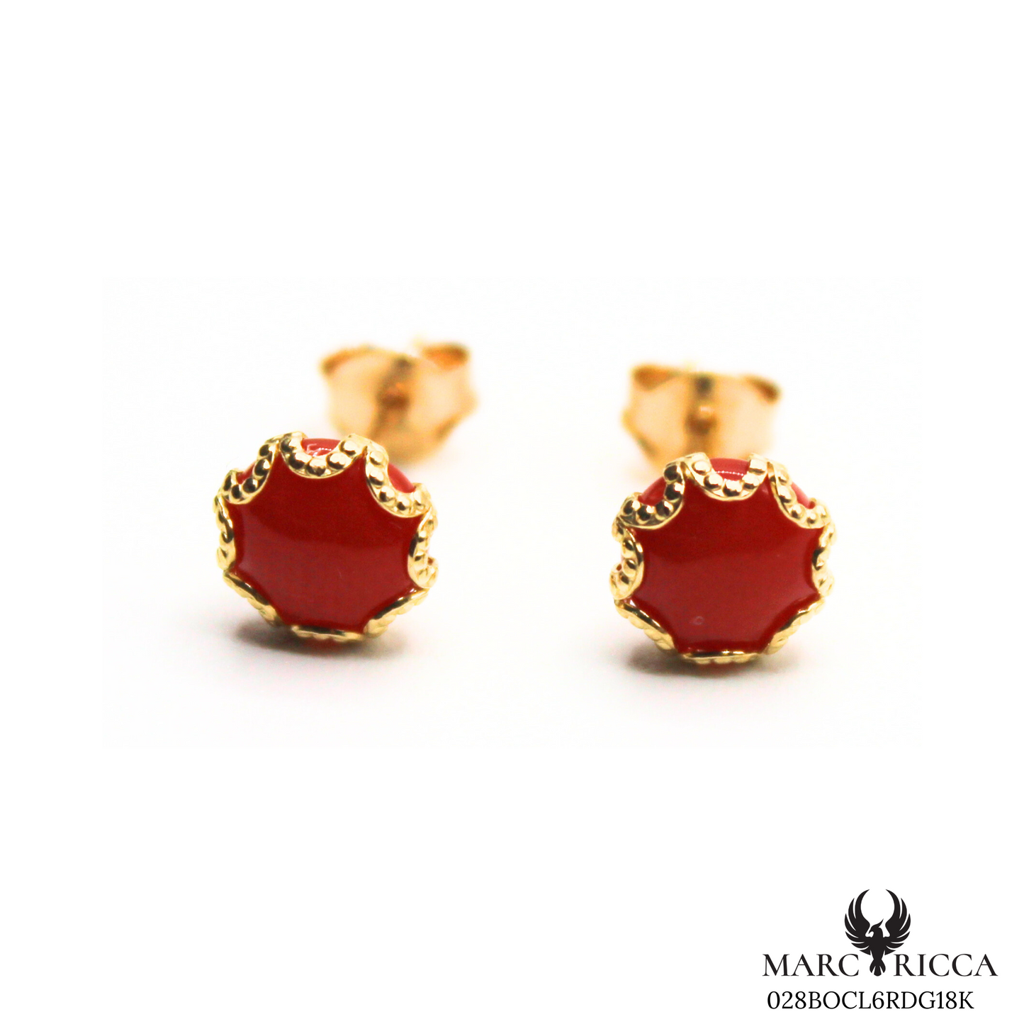 Boucles Or Corail Rond