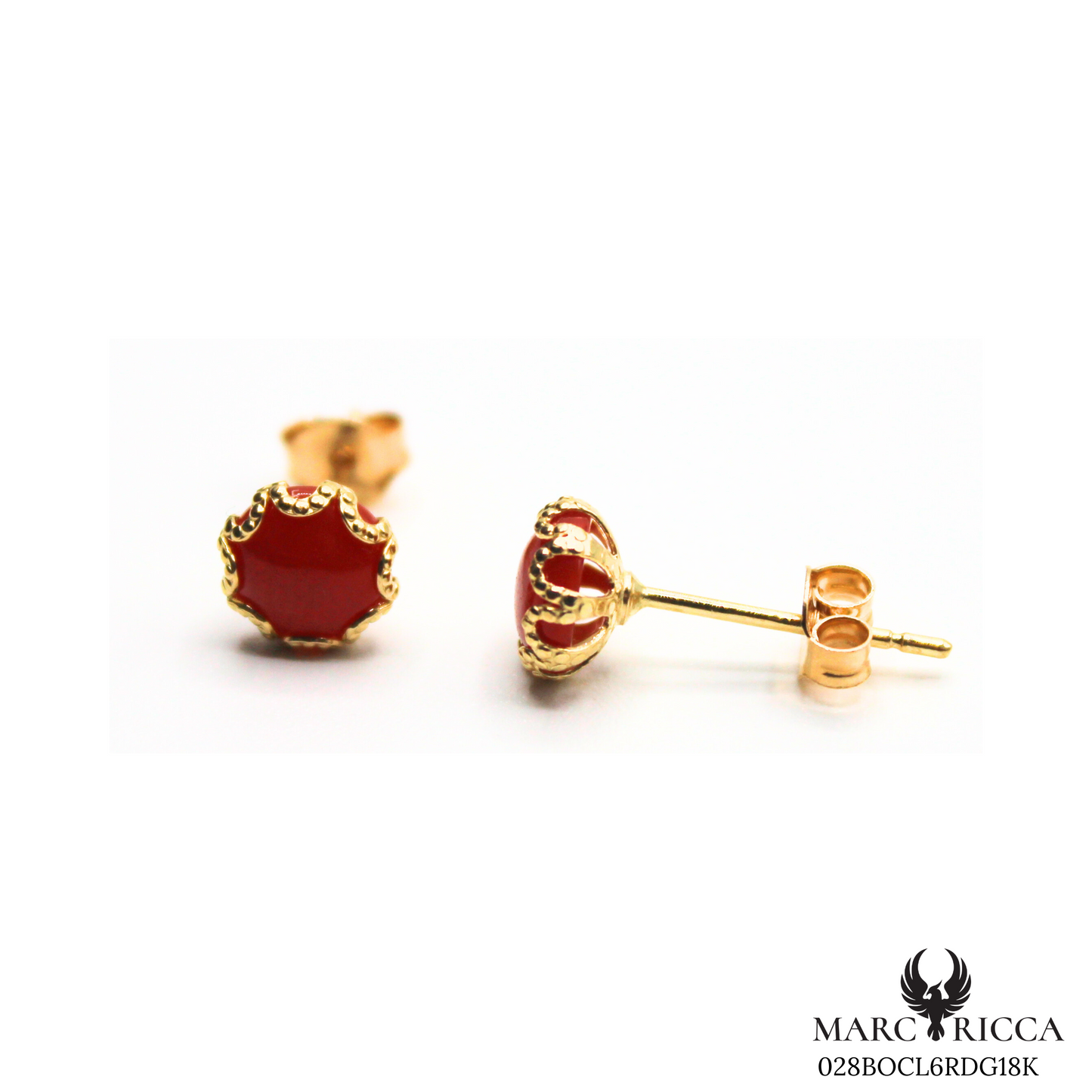Boucles Or Corail Rond