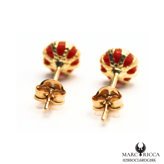 Boucles Or Corail Rond
