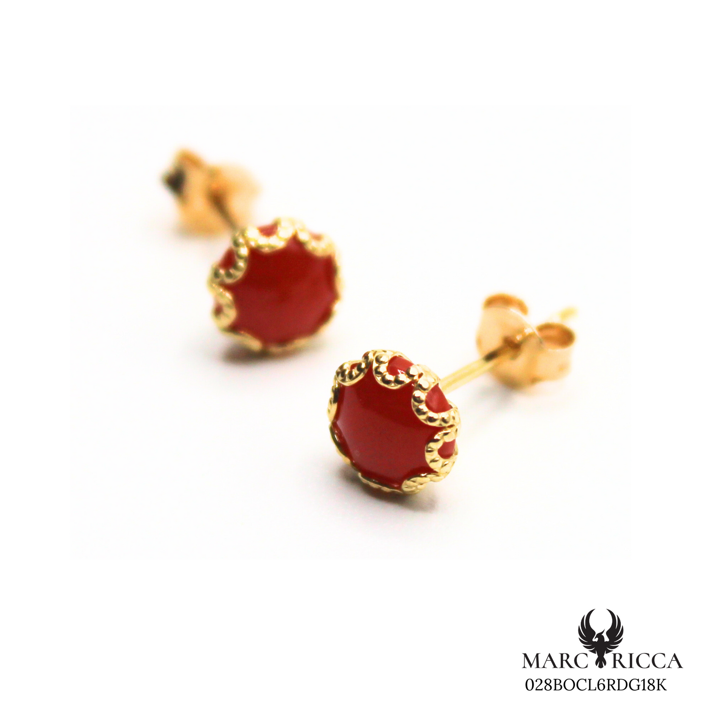 Boucles Or Corail Rond
