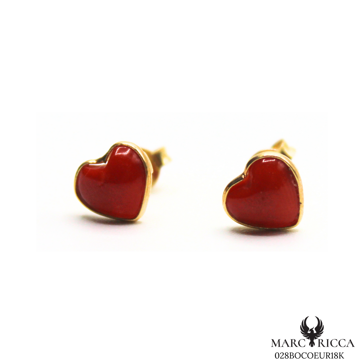 Boucles Or Corail Coeur