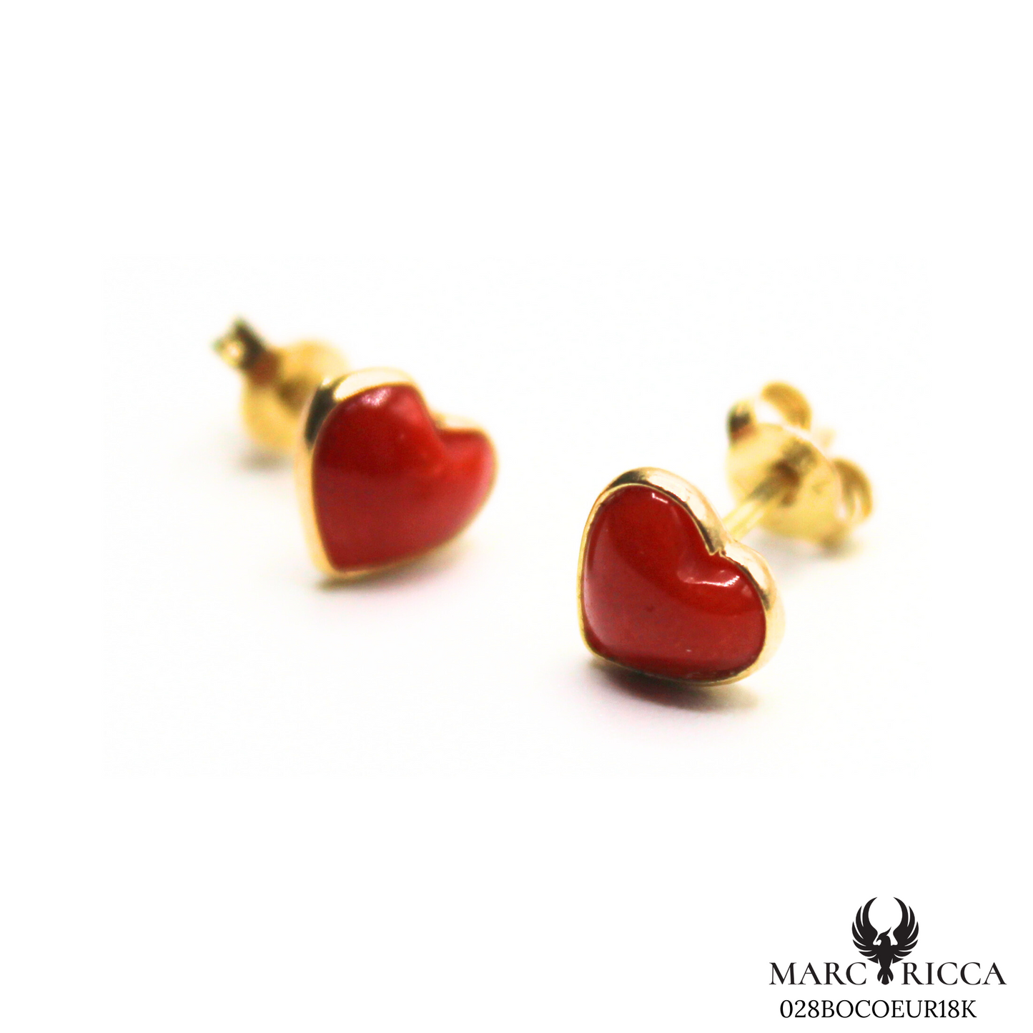 Boucles Or Corail Coeur