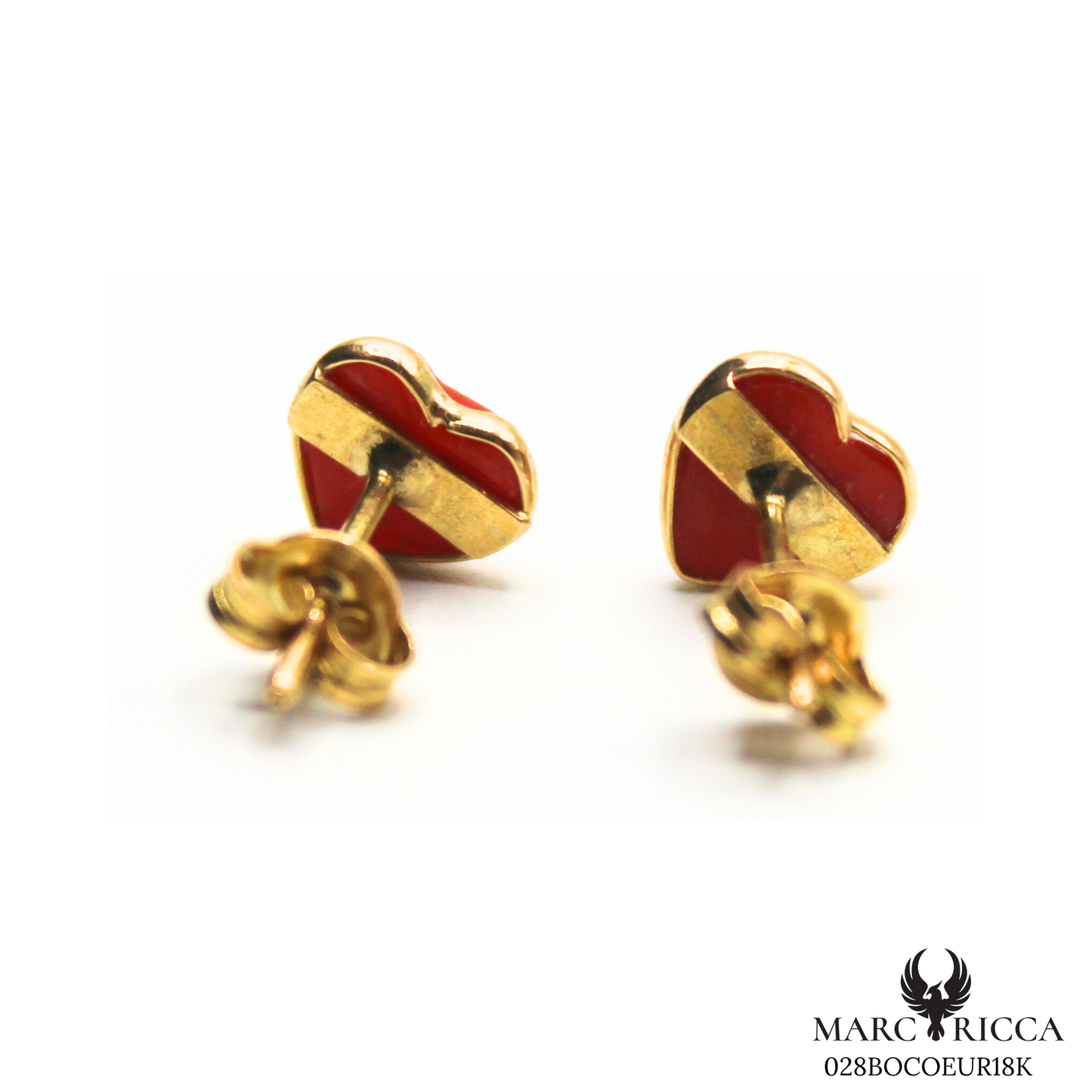 Boucles Or Corail Coeur