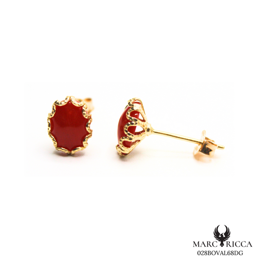 Boucles Or Corail Ovale