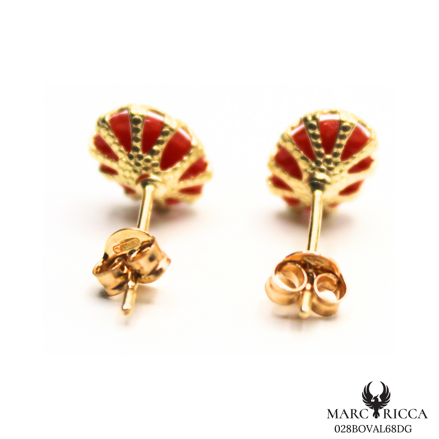 Boucles Or Corail Ovale