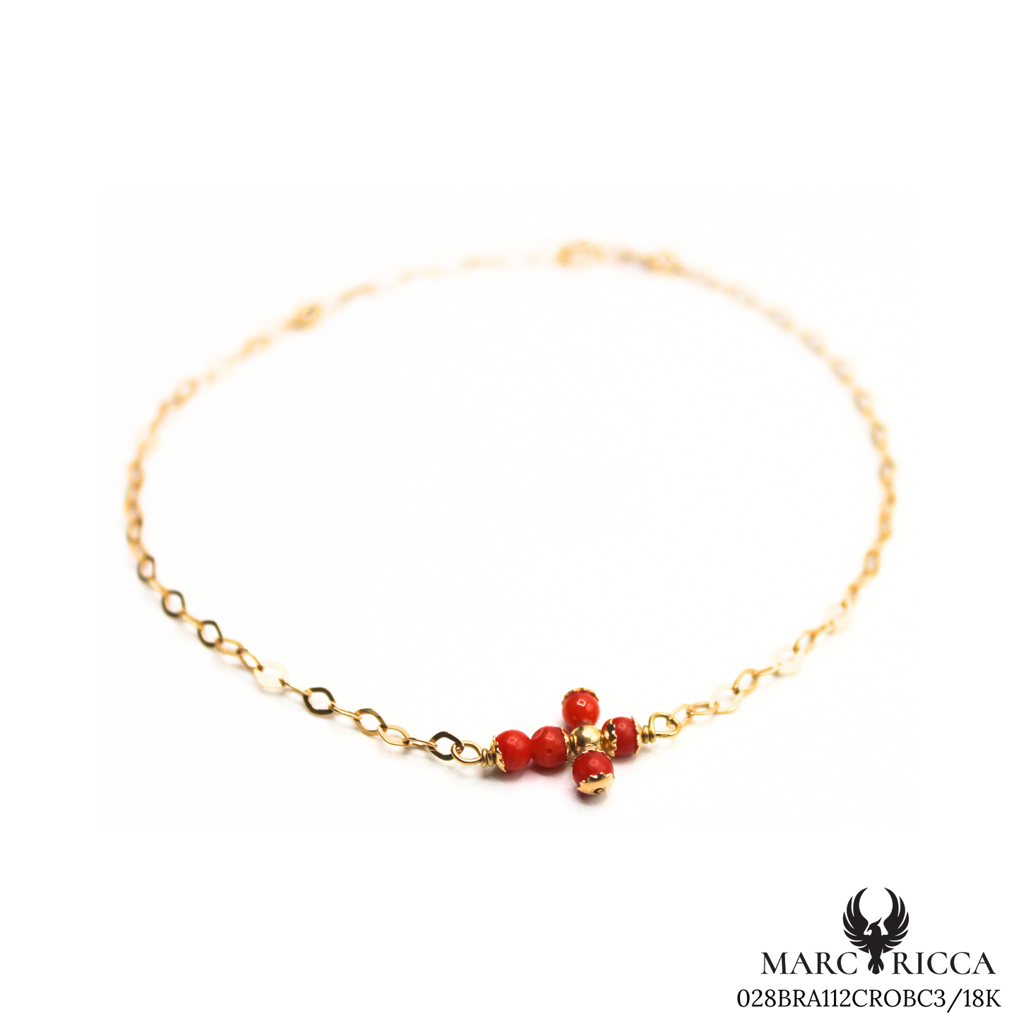 Bracelet Or Corail Perle Croix