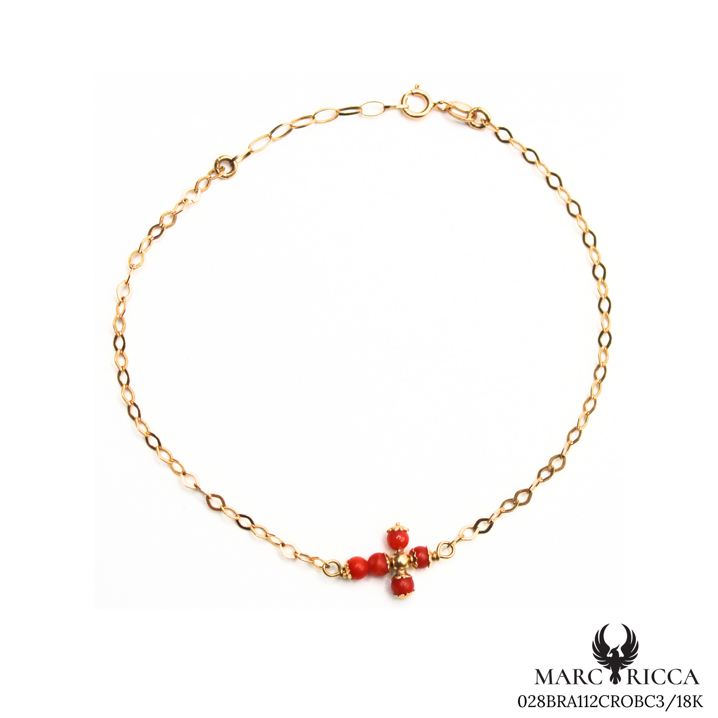 Bracelet Or Corail Perle Croix