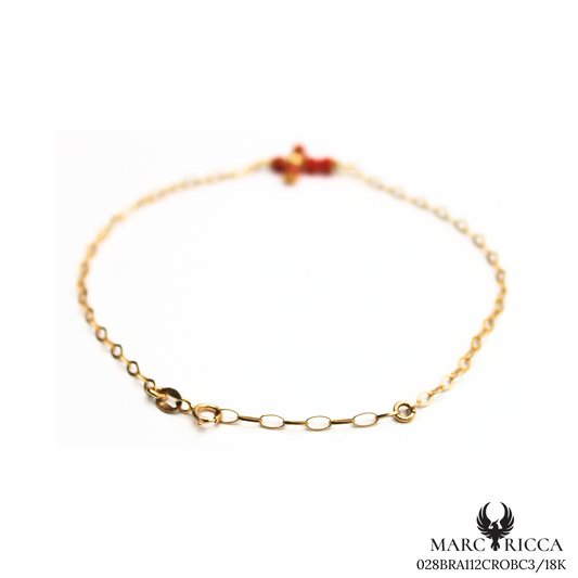 Bracelet Or Corail Perle Croix