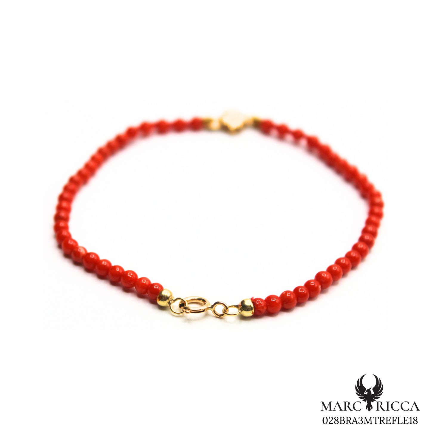 Bracelet Or Corail Perle & Trèfle