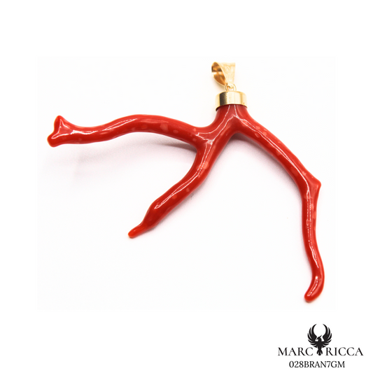 Pendentif Or Corail Branche Pièce Unique
