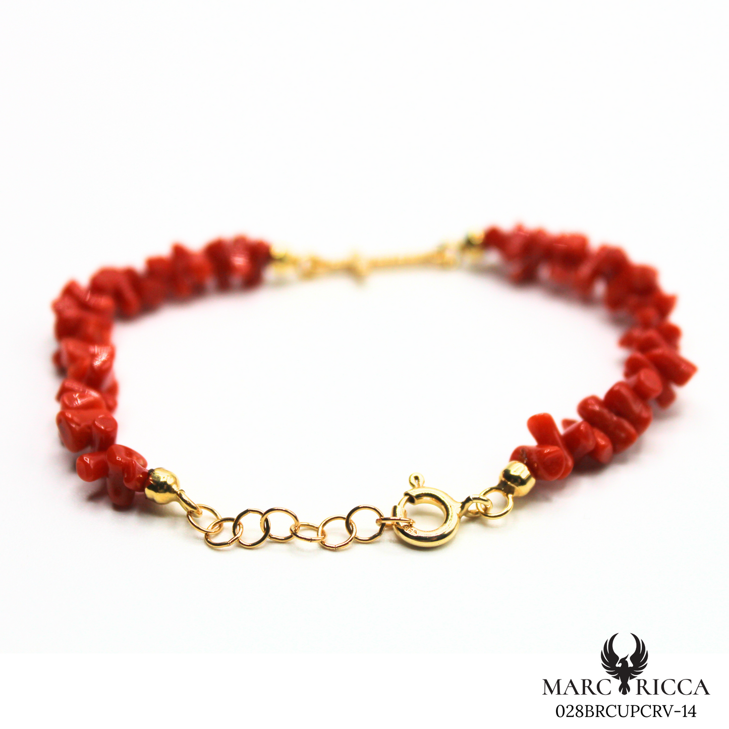 Bracelet Vermeil Corail Cupolino & Croix