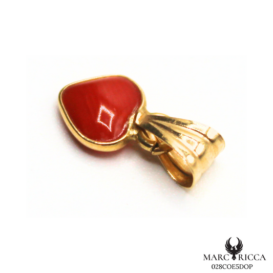 Pendentif Or Corail Cœur Contouré