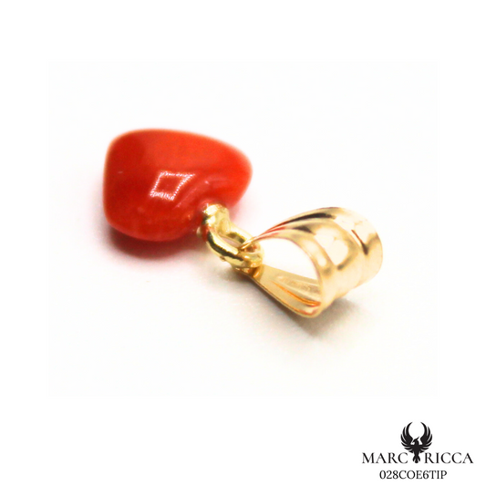 Pendentif Or Corail Cœur