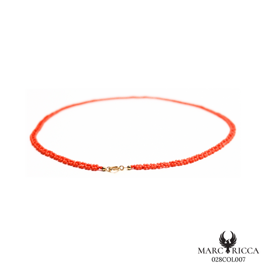 Collier Or Corail Chemin Perle
