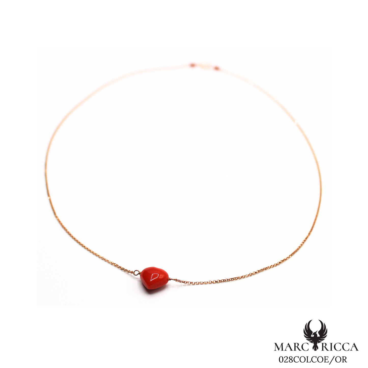 Collier Or Corail Cœur Or Jaune & Gris