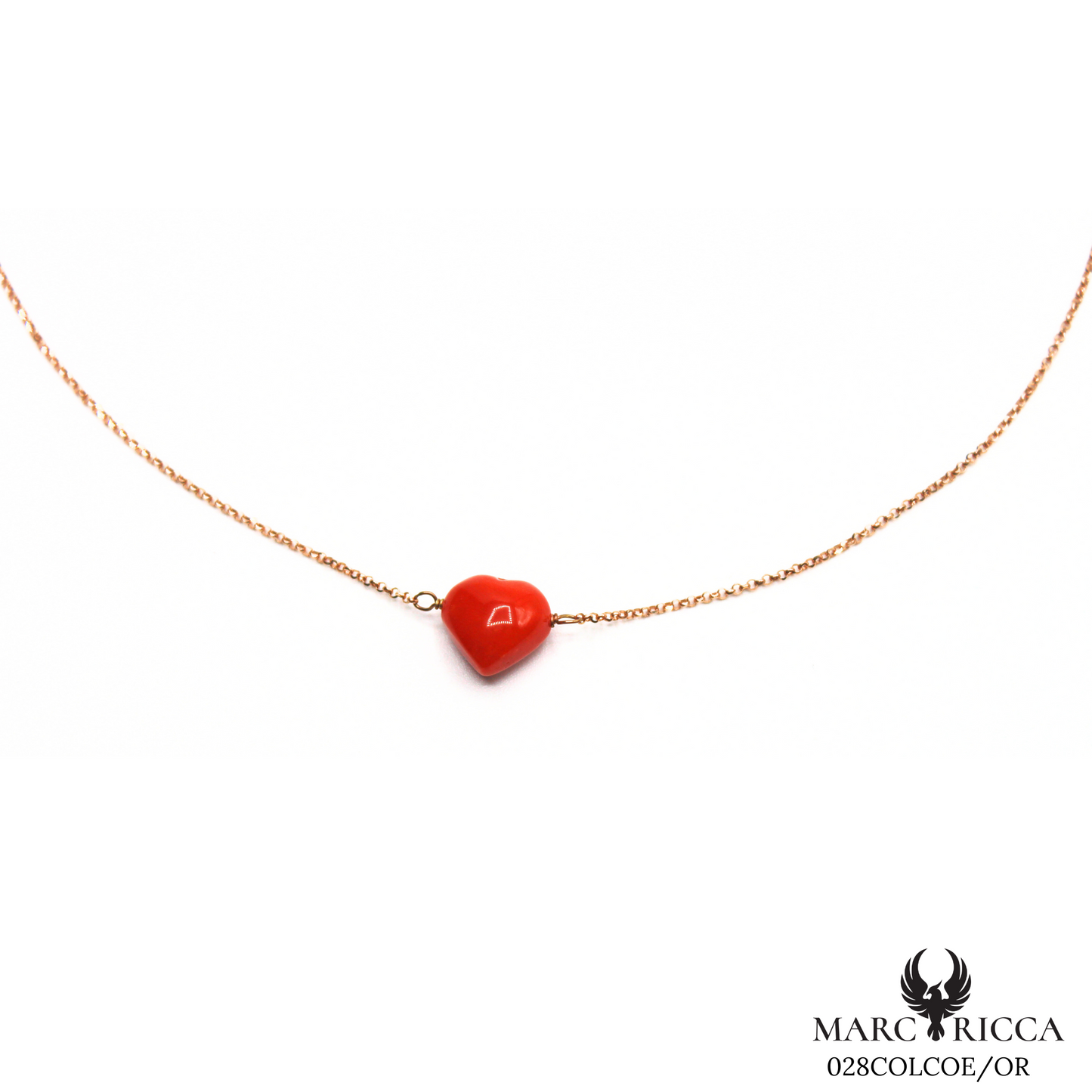 Collier Or Corail Cœur Or Jaune & Gris