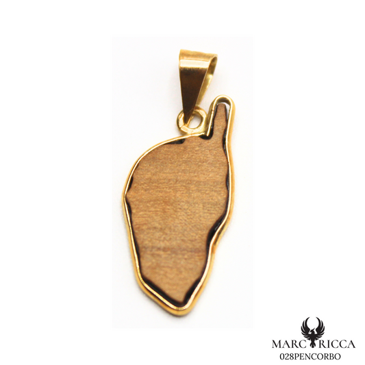 Pendentif Or Bois Olivier Pièce Unique