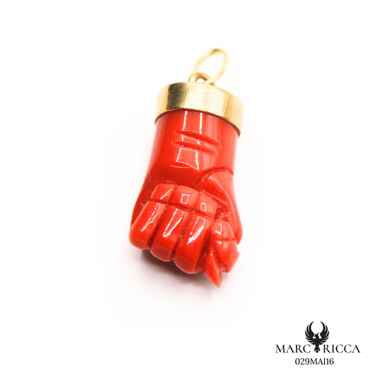 Pendentif Or Corail Main Pièce Unique