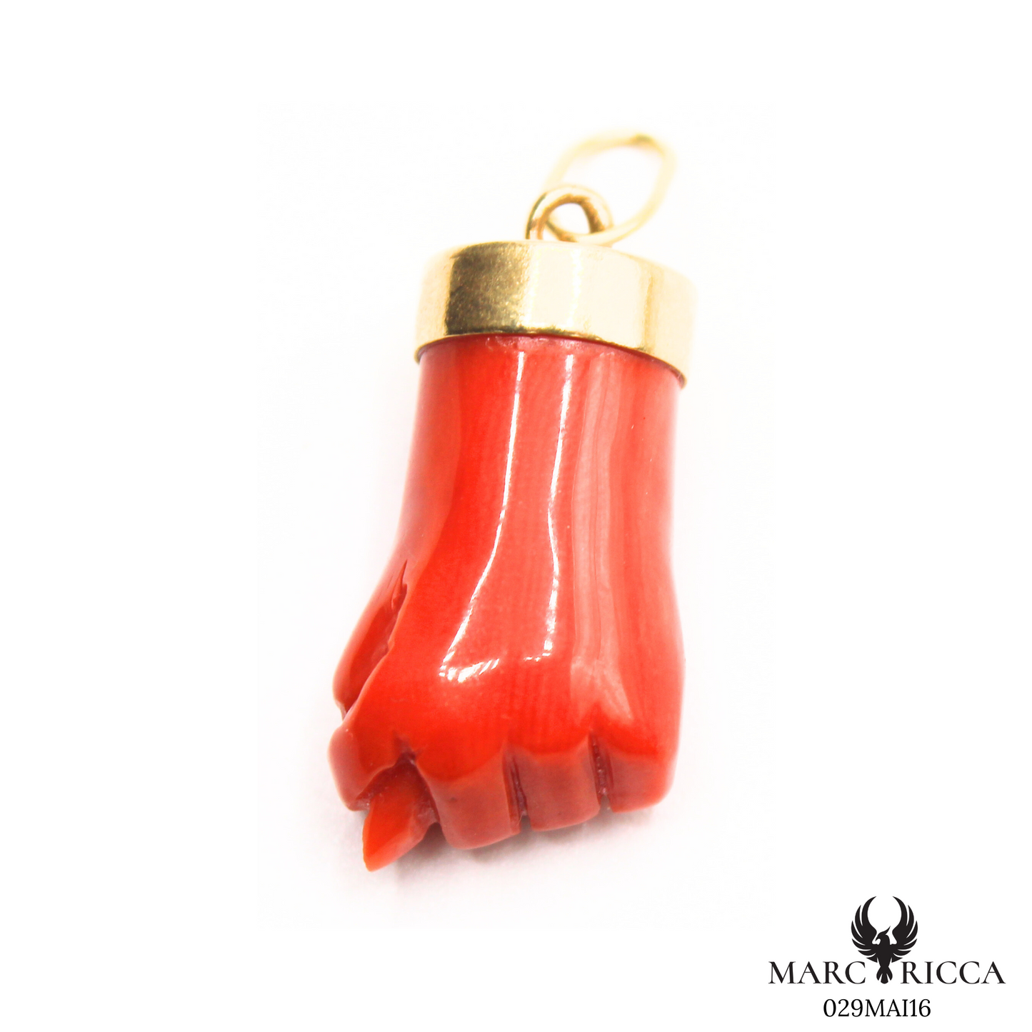 Pendentif Or Corail Main Pièce Unique