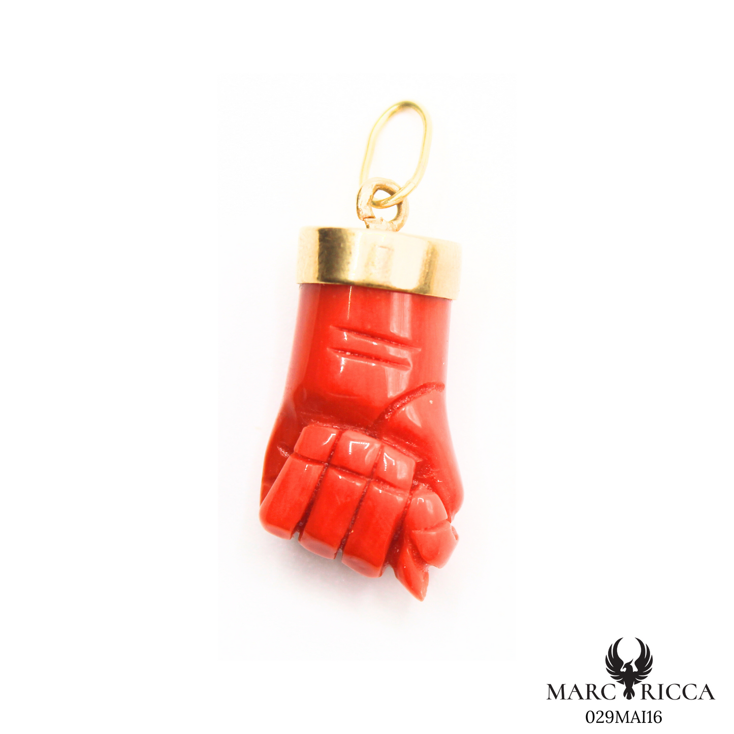 Pendentif Or Corail Main Pièce Unique