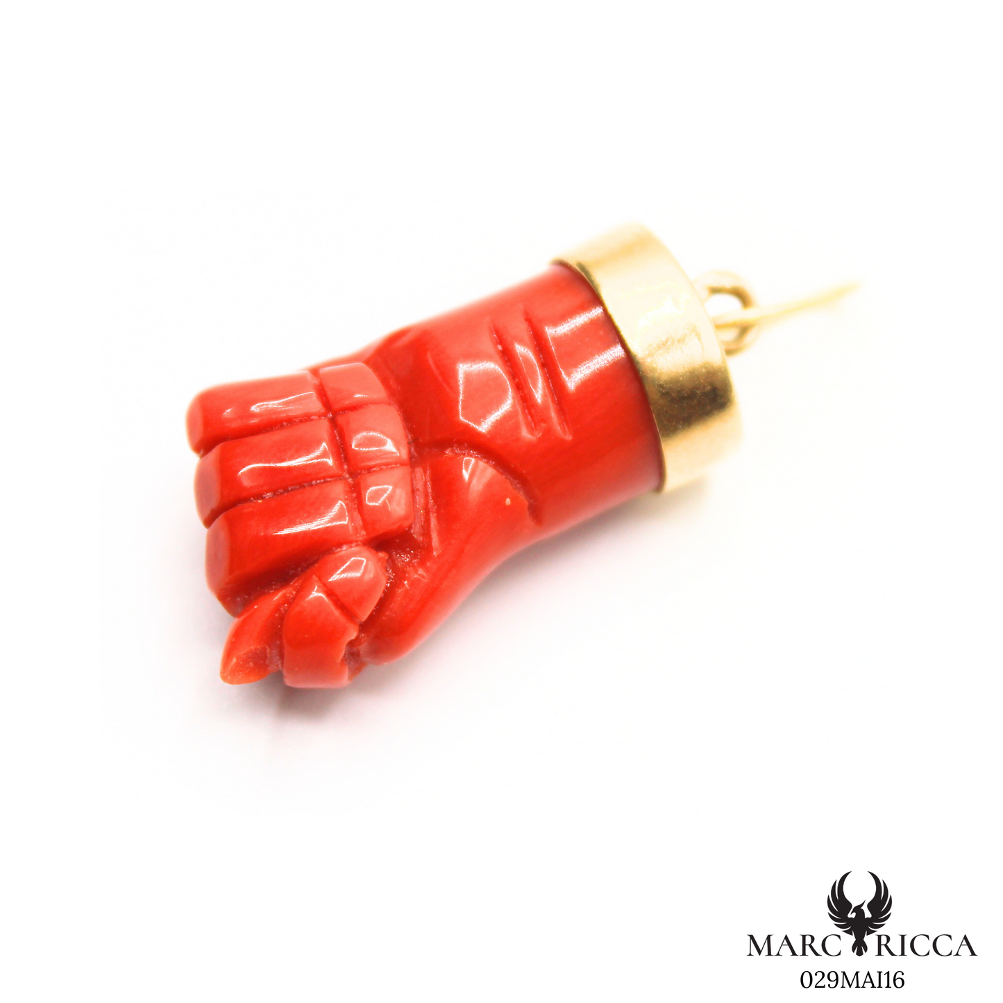 Pendentif Or Corail Main Pièce Unique