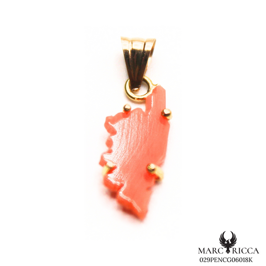Pendentif Or Corail Corse Pièce Unique