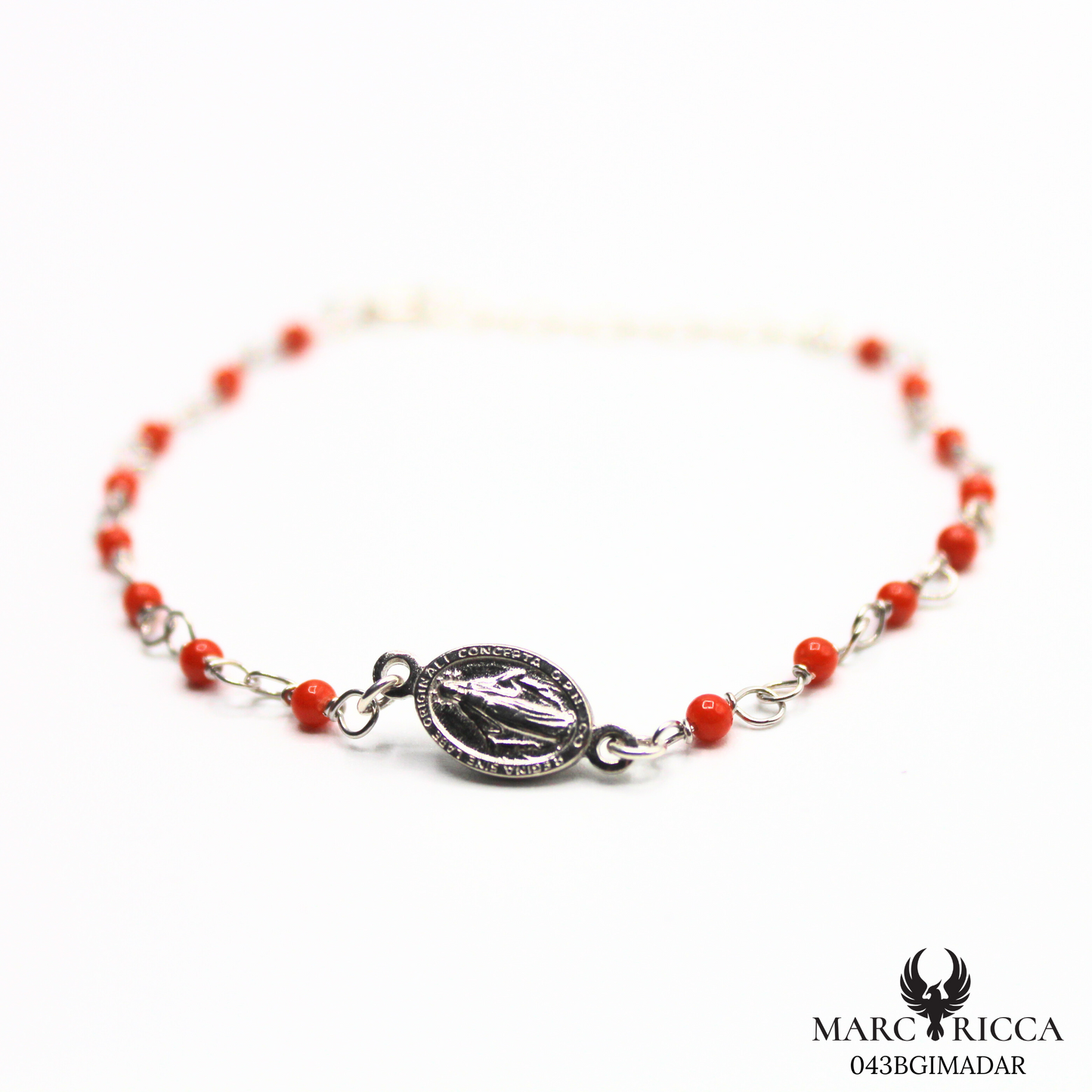 Bracelet Argent Corail Perle & Madone