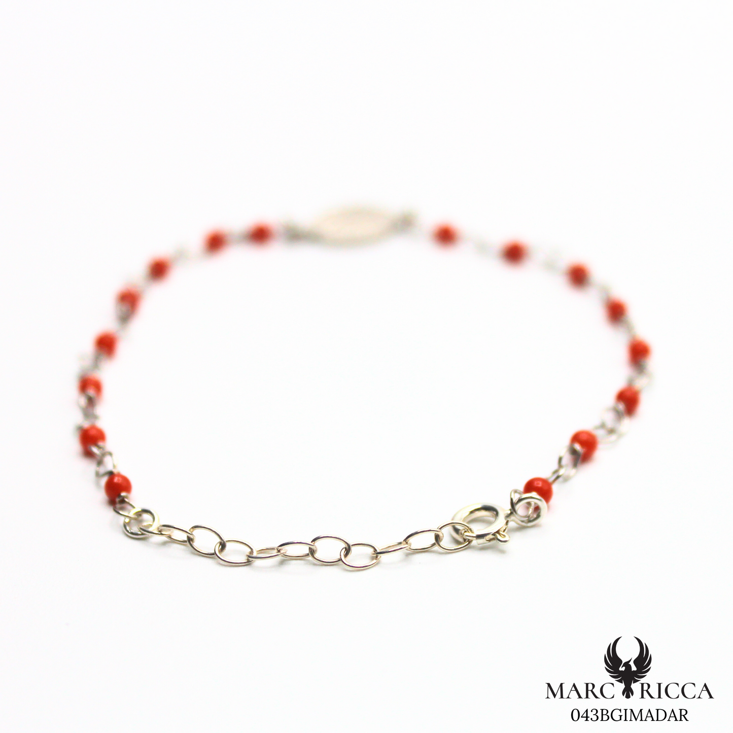 Bracelet Argent Corail Perle & Madone