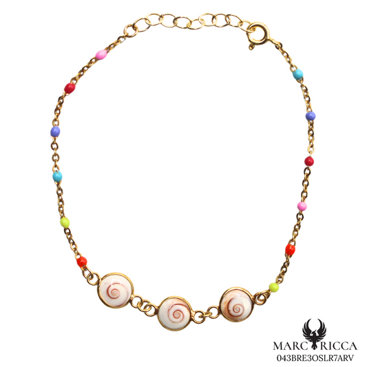 Bracelet Vermeil 3 Œil Sainte Lucie & Perle Résine