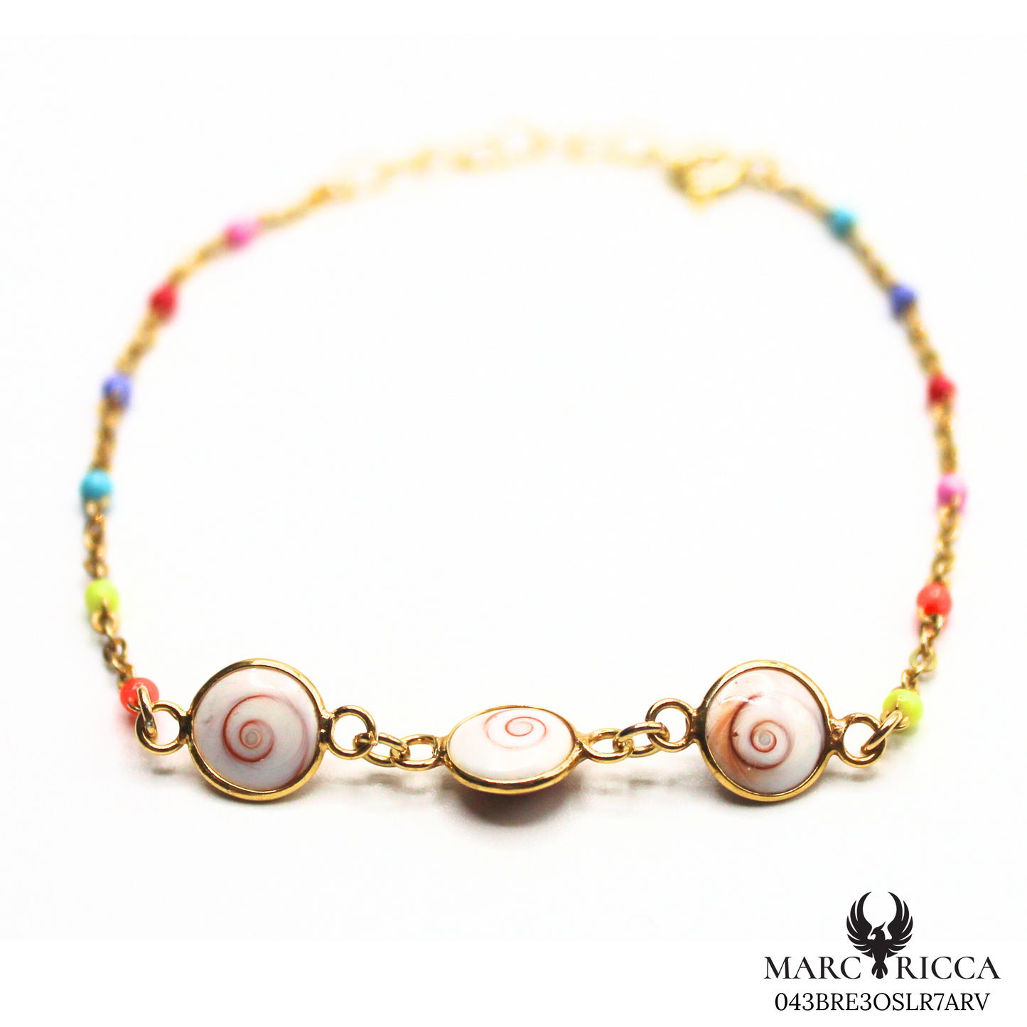 Bracelet Vermeil 3 Œil Sainte Lucie & Perle Résine