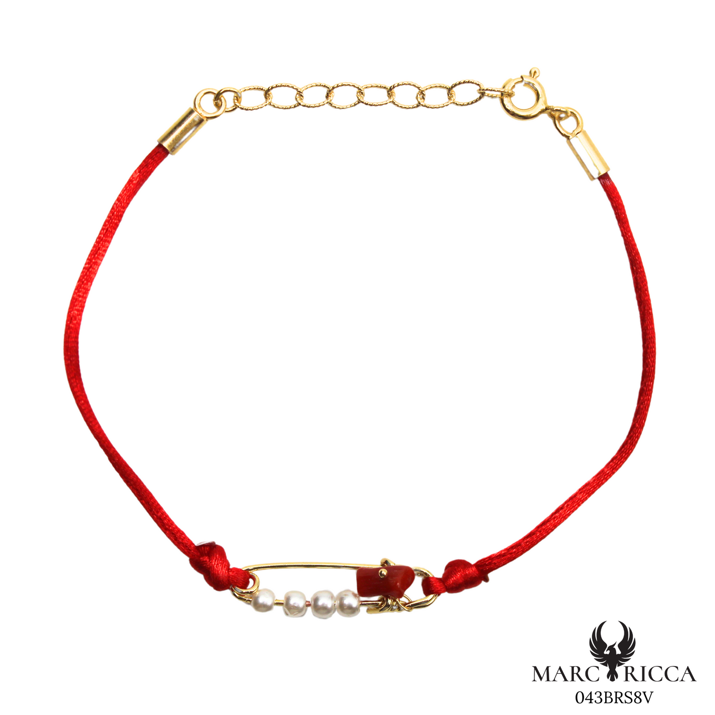Bracelet Vermeil Corail & Perles Broche
