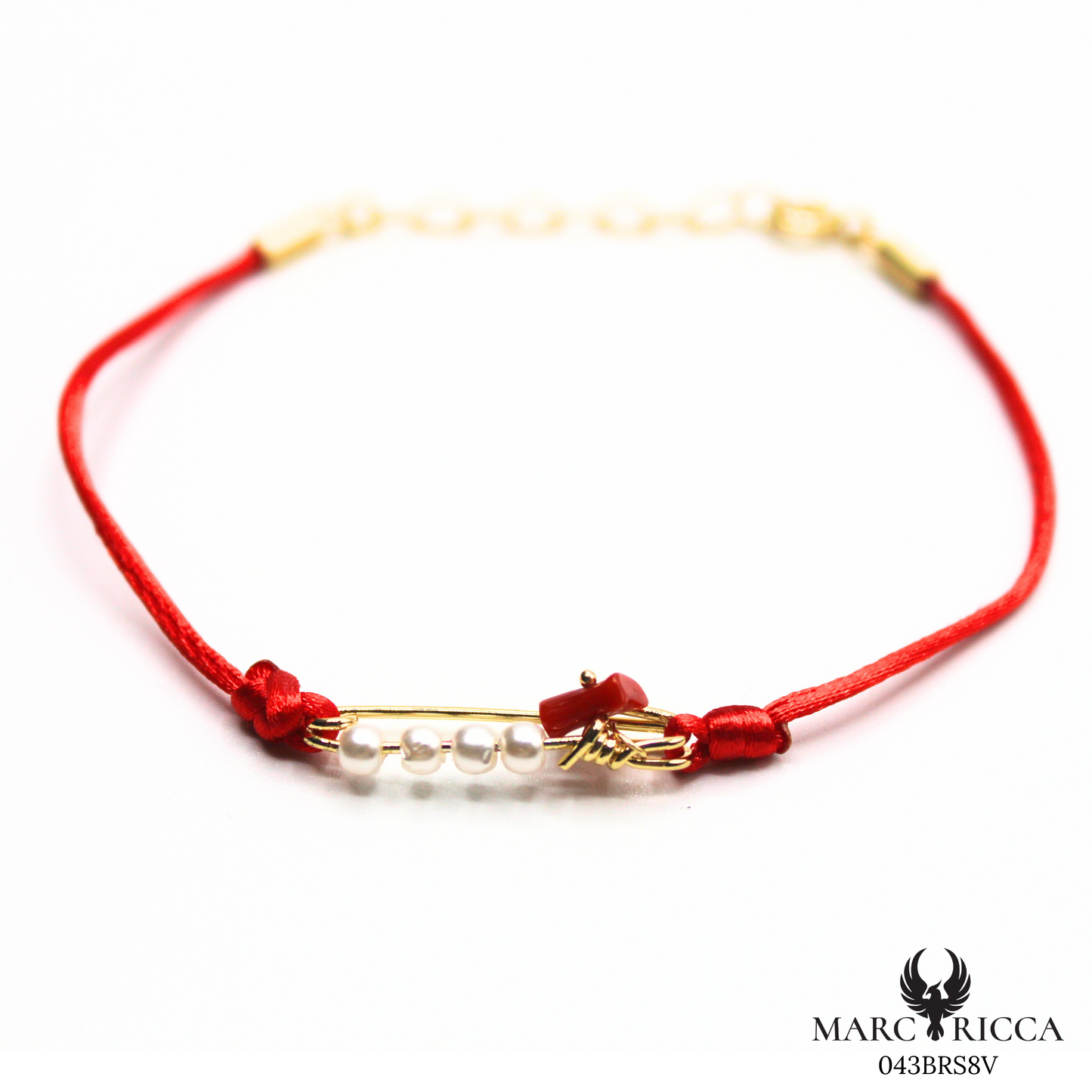 Bracelet Vermeil Corail & Perles Broche