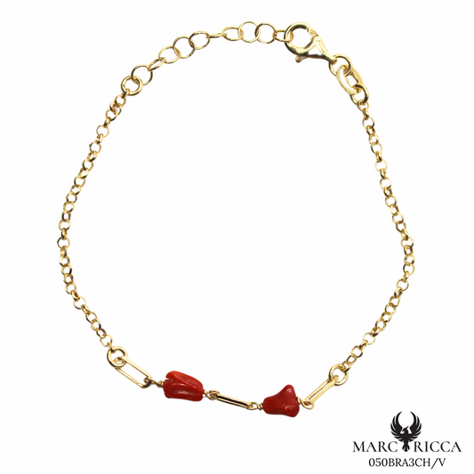 Bracelet Vermeil Corail Morceau