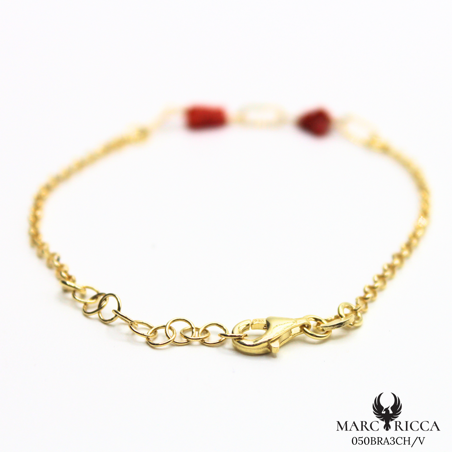 Bracelet Vermeil Corail Morceau
